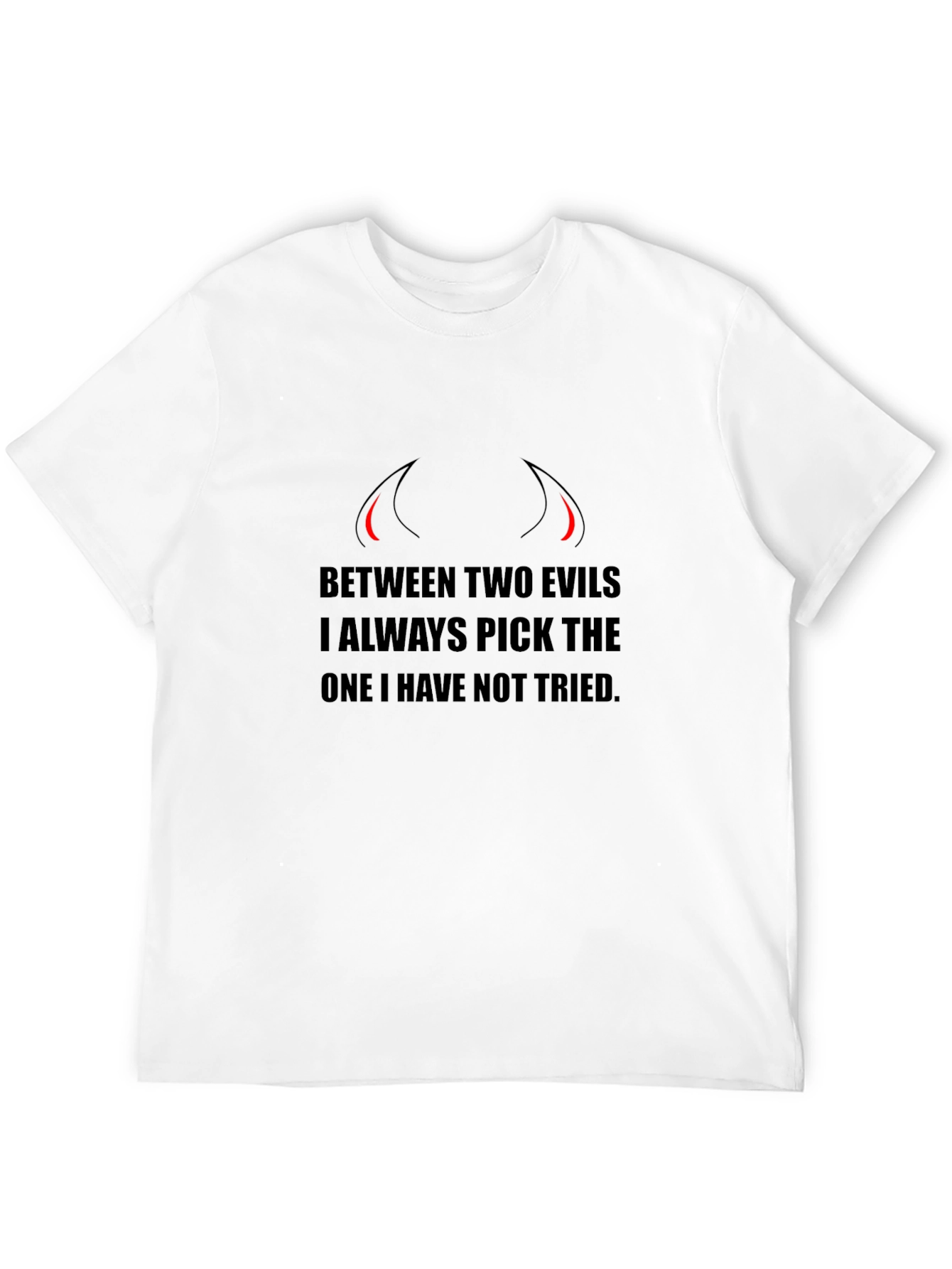 Edgy Between Two Evils Graphic T-Shirt