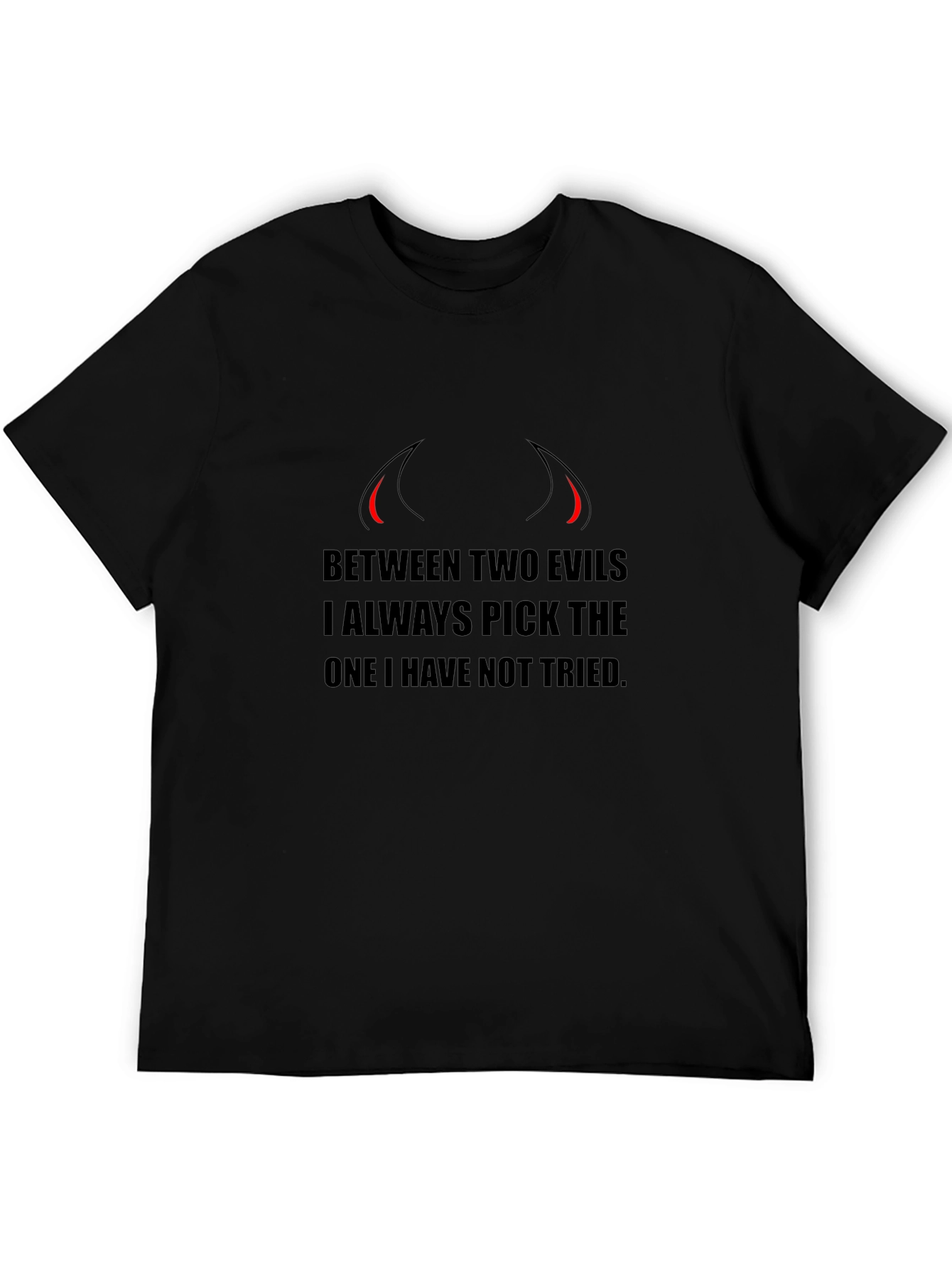Edgy Between Two Evils Graphic T-Shirt