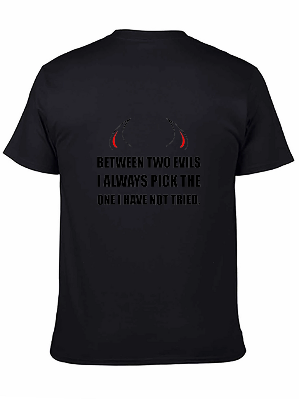 Edgy Between Two Evils Graphic T-Shirt