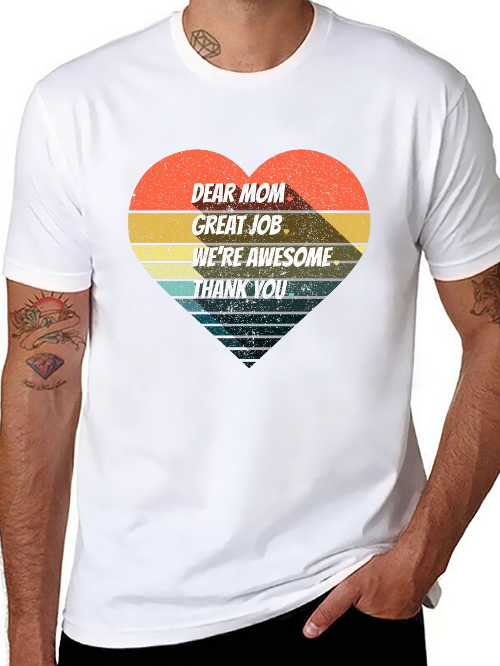 Retro Heart Dear Mom Graphic Tee