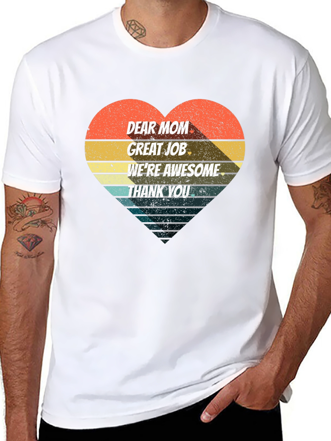 Retro Heart Dear Mom Graphic Tee