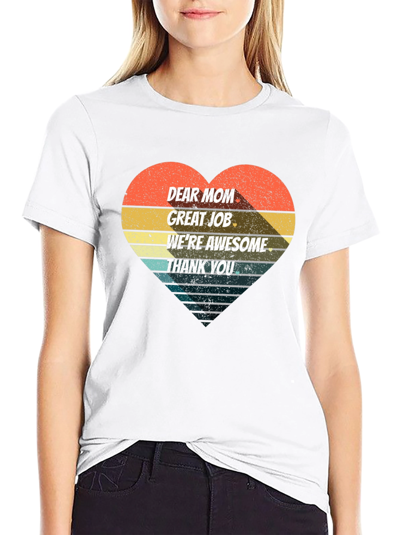 Retro Heart Dear Mom Graphic Tee