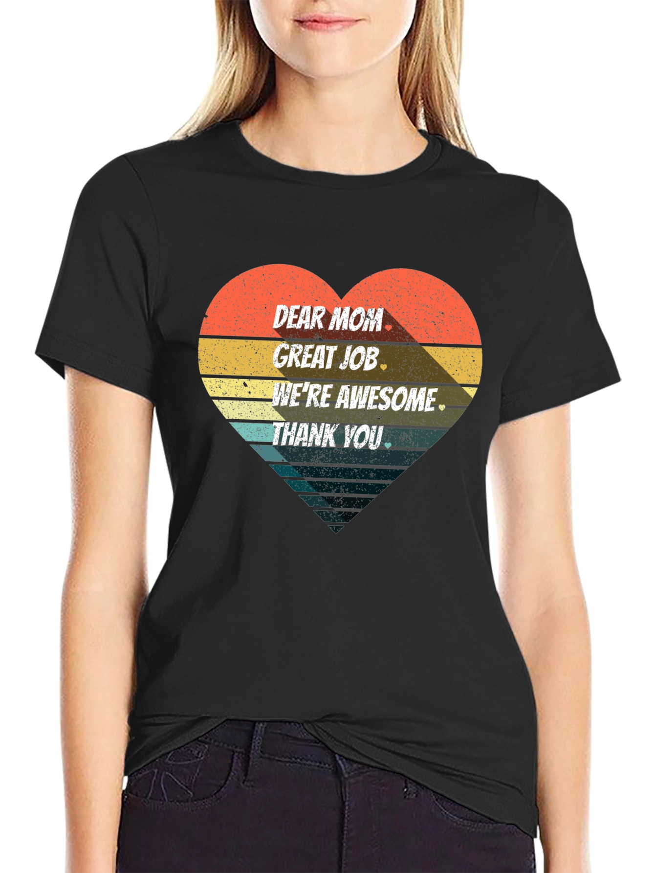 Retro Heart Dear Mom Graphic Tee