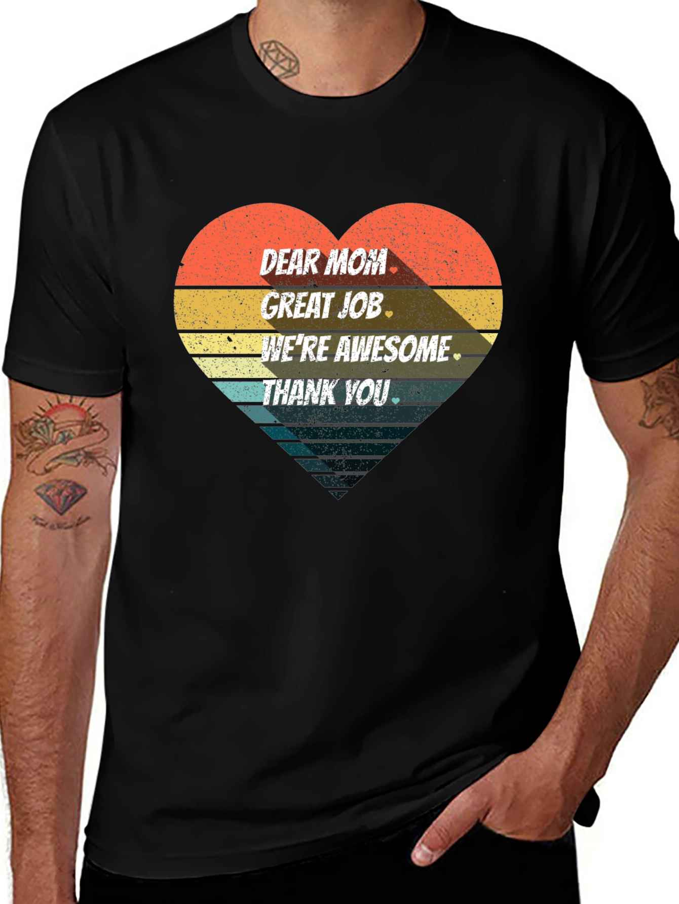 Retro Heart Dear Mom Graphic Tee