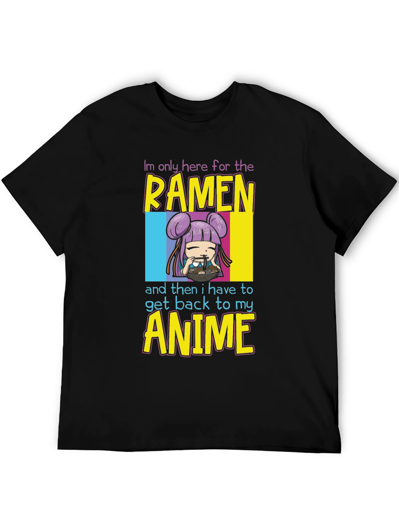 Ramen & Anime Graphic Tee - Black