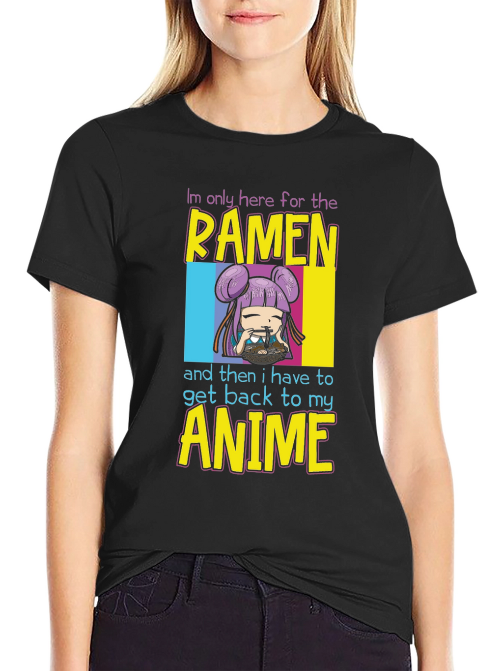 Ramen & Anime Graphic Tee - Black