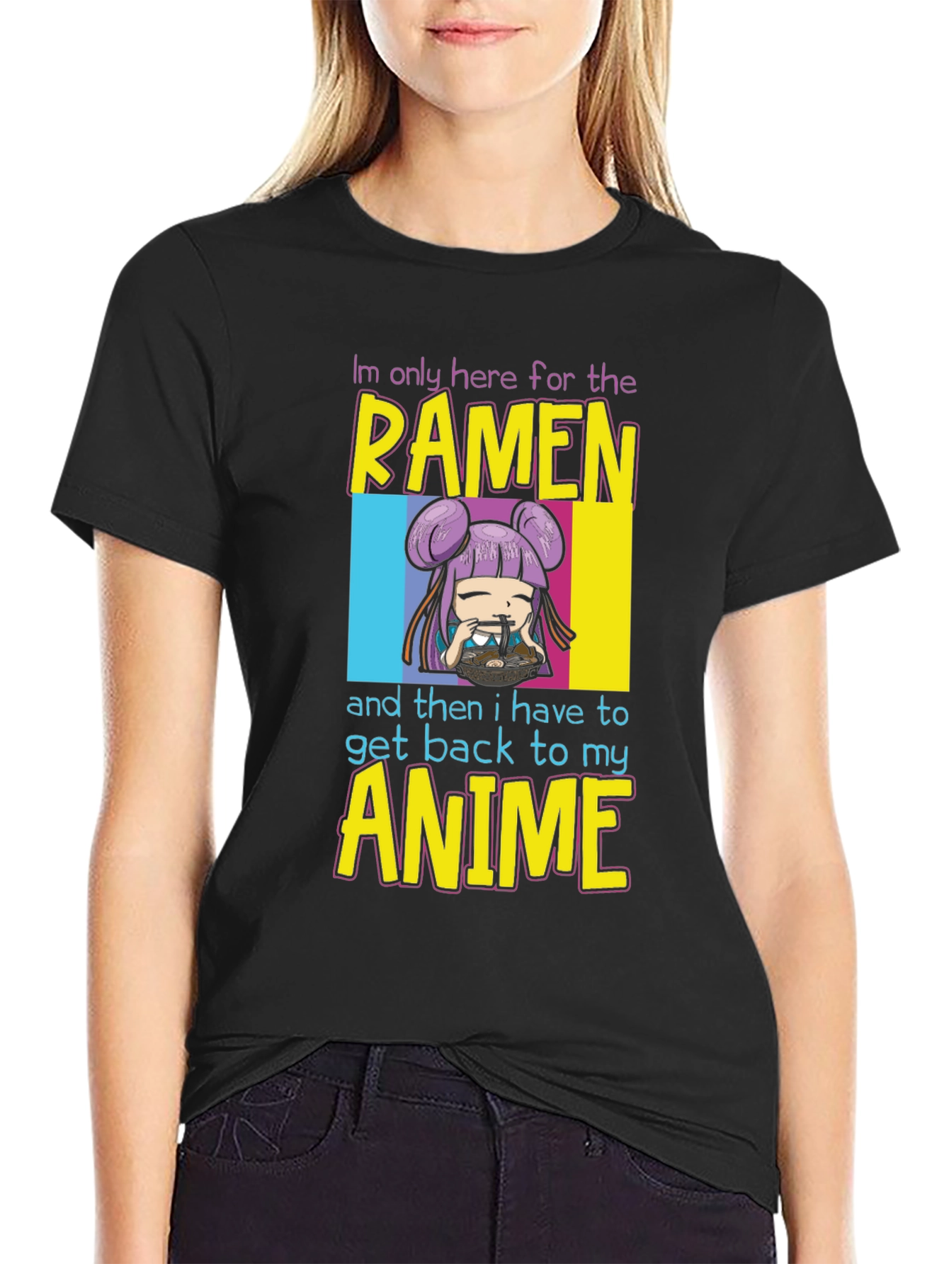 Ramen & Anime Graphic Tee - Black