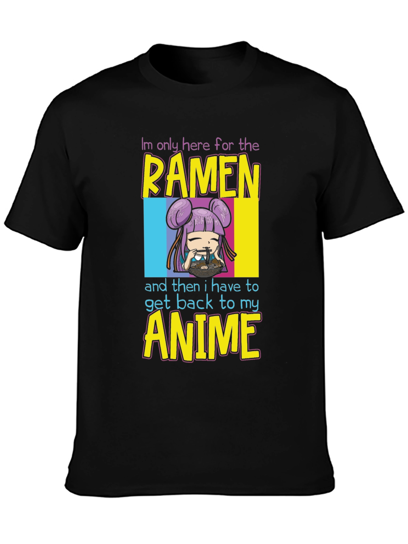 Ramen & Anime Graphic Tee - Black
