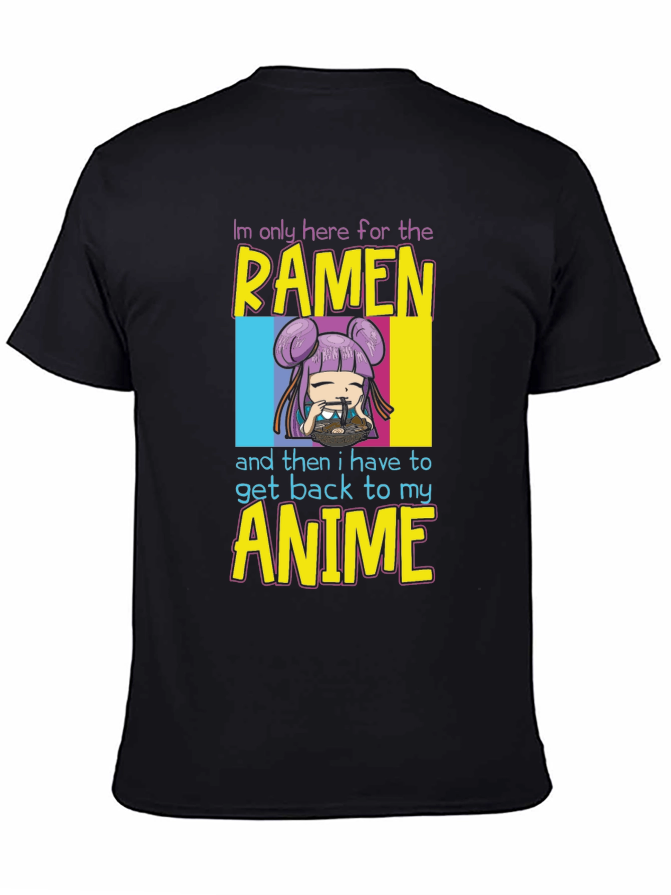 Ramen & Anime Graphic Tee - Black