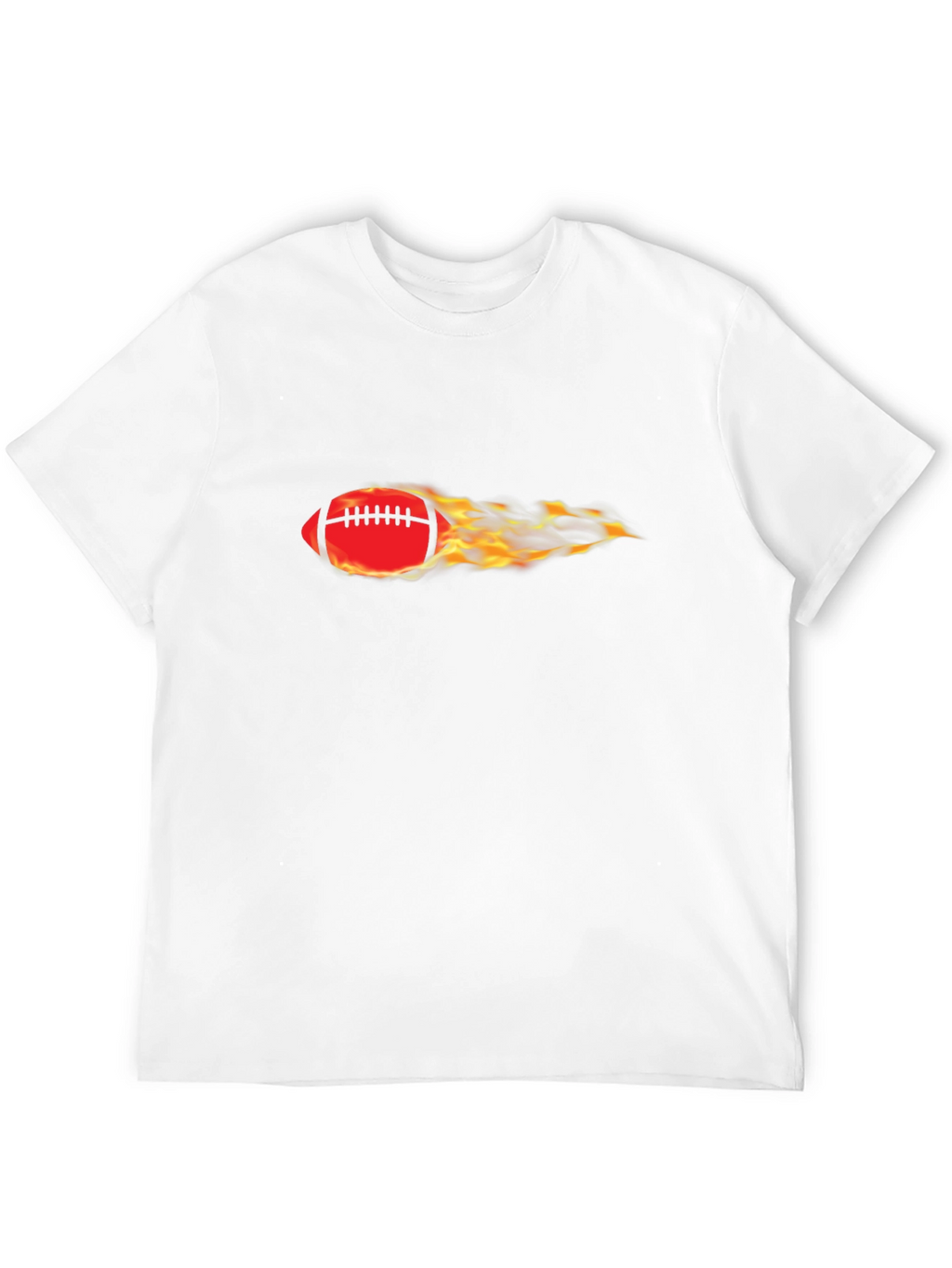 Flaming Football Graphic Tee - Black Cotton Comfort