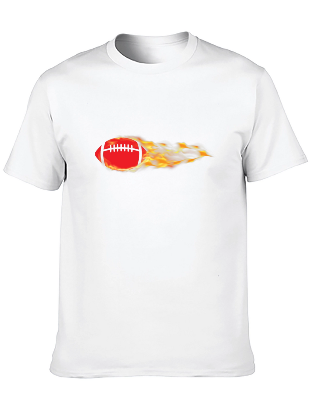 Flaming Football Graphic Tee - Black Cotton Comfort