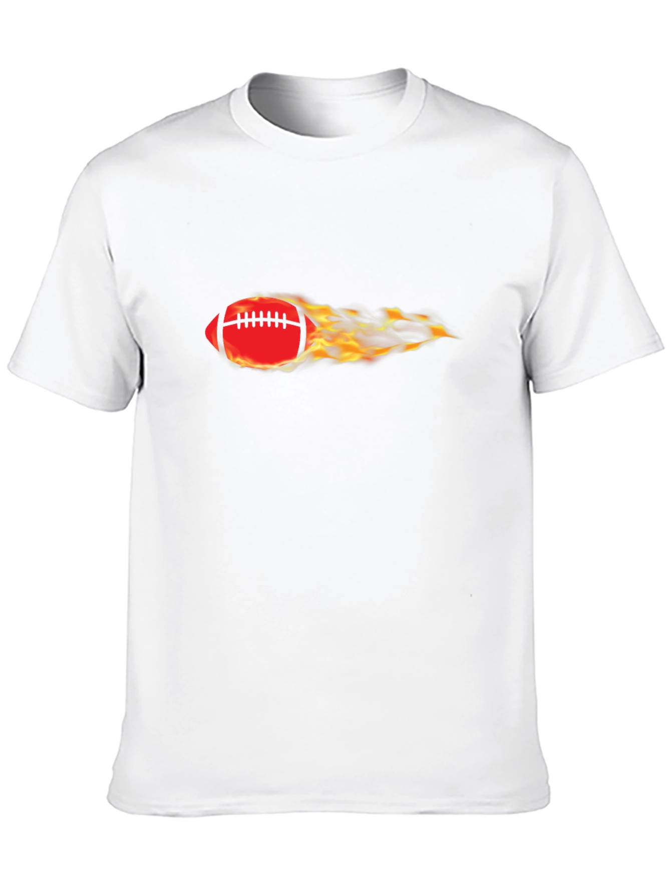 Flaming Football Graphic Tee - Black Cotton Comfort