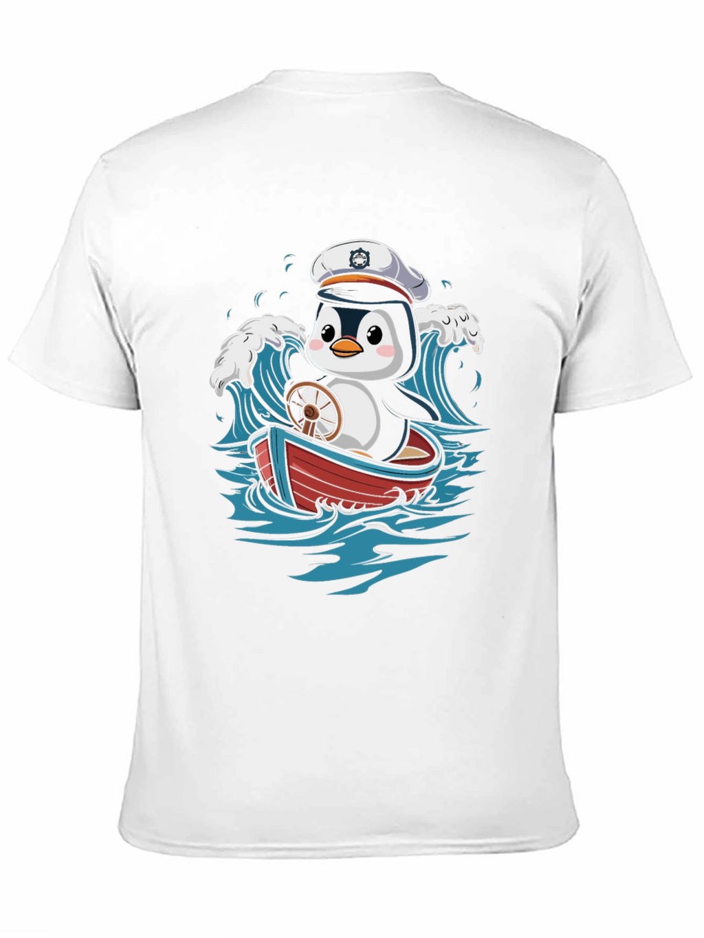 Cute Penguin Sailor T-Shirt - Nautical Cartoon Tee