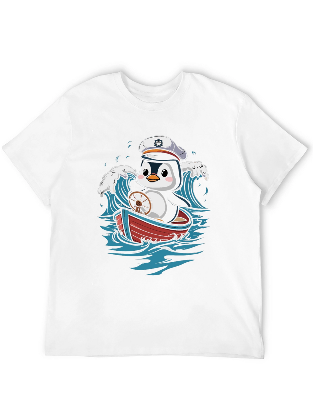 Cute Penguin Sailor T-Shirt - Nautical Cartoon Tee