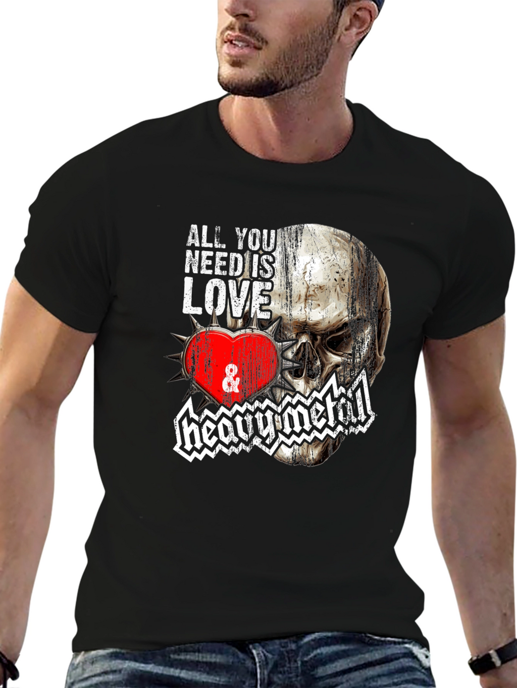 Skull & Metal Graphic T-Shirt - Rocker Style