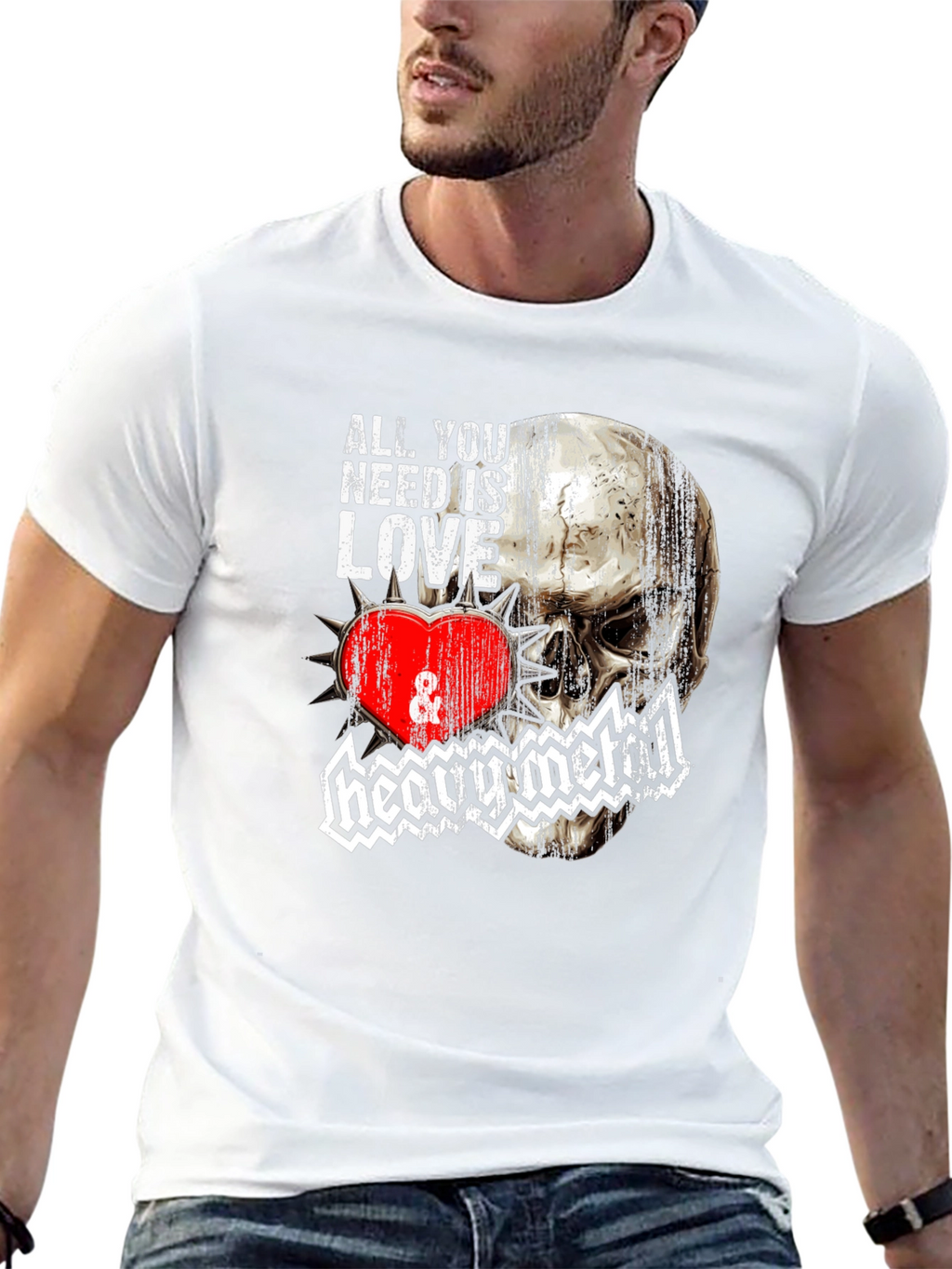 Skull & Metal Graphic T-Shirt - Rocker Style