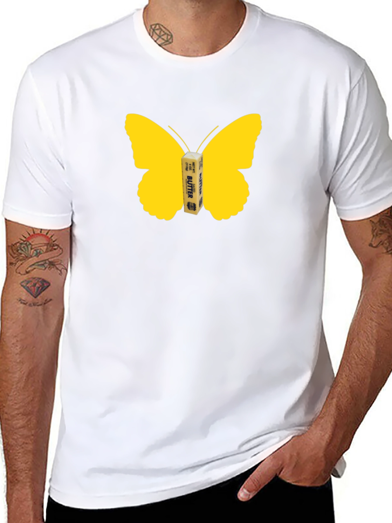 Butterfly Butter Graphic Tee - Funny Food Shirt