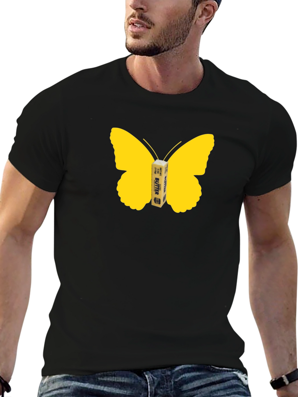 Butterfly Butter Graphic Tee - Funny Food Shirt