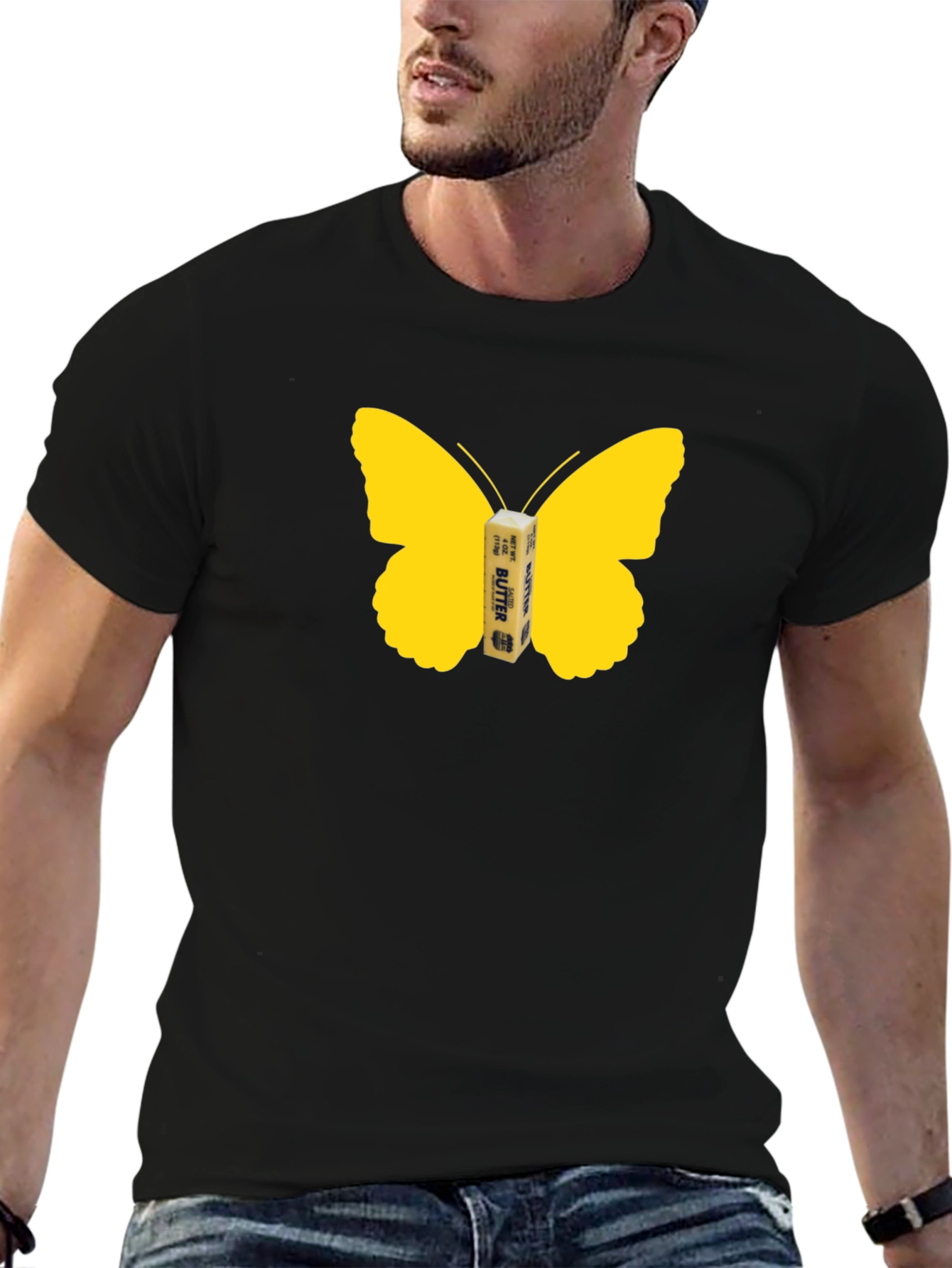 Butterfly Butter Graphic Tee - Funny Food Shirt