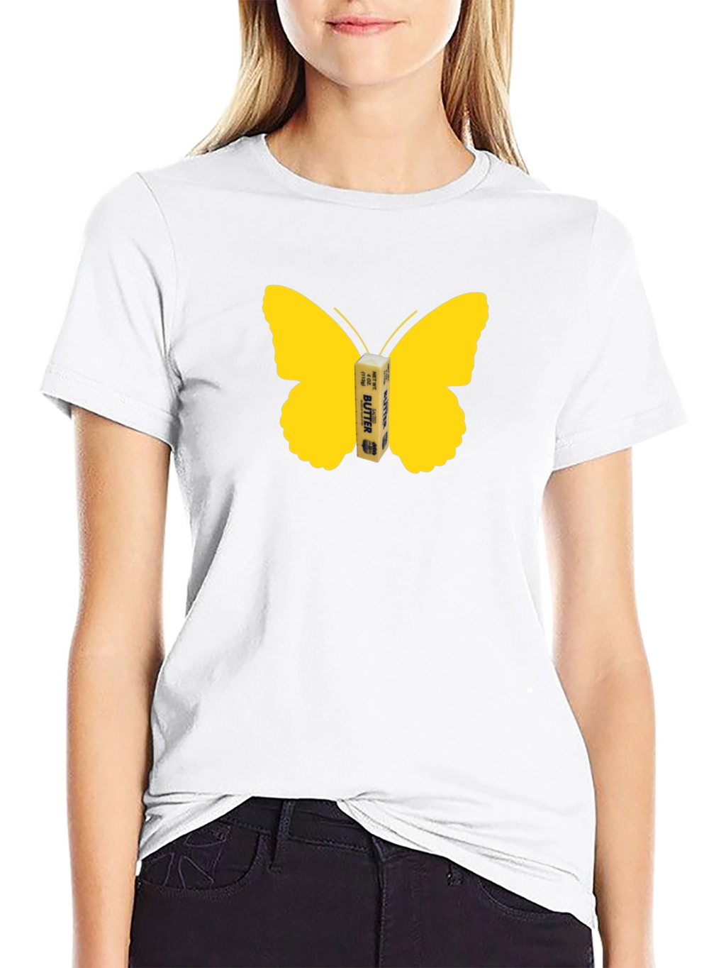 Butterfly Butter Graphic Tee - Funny Food Shirt