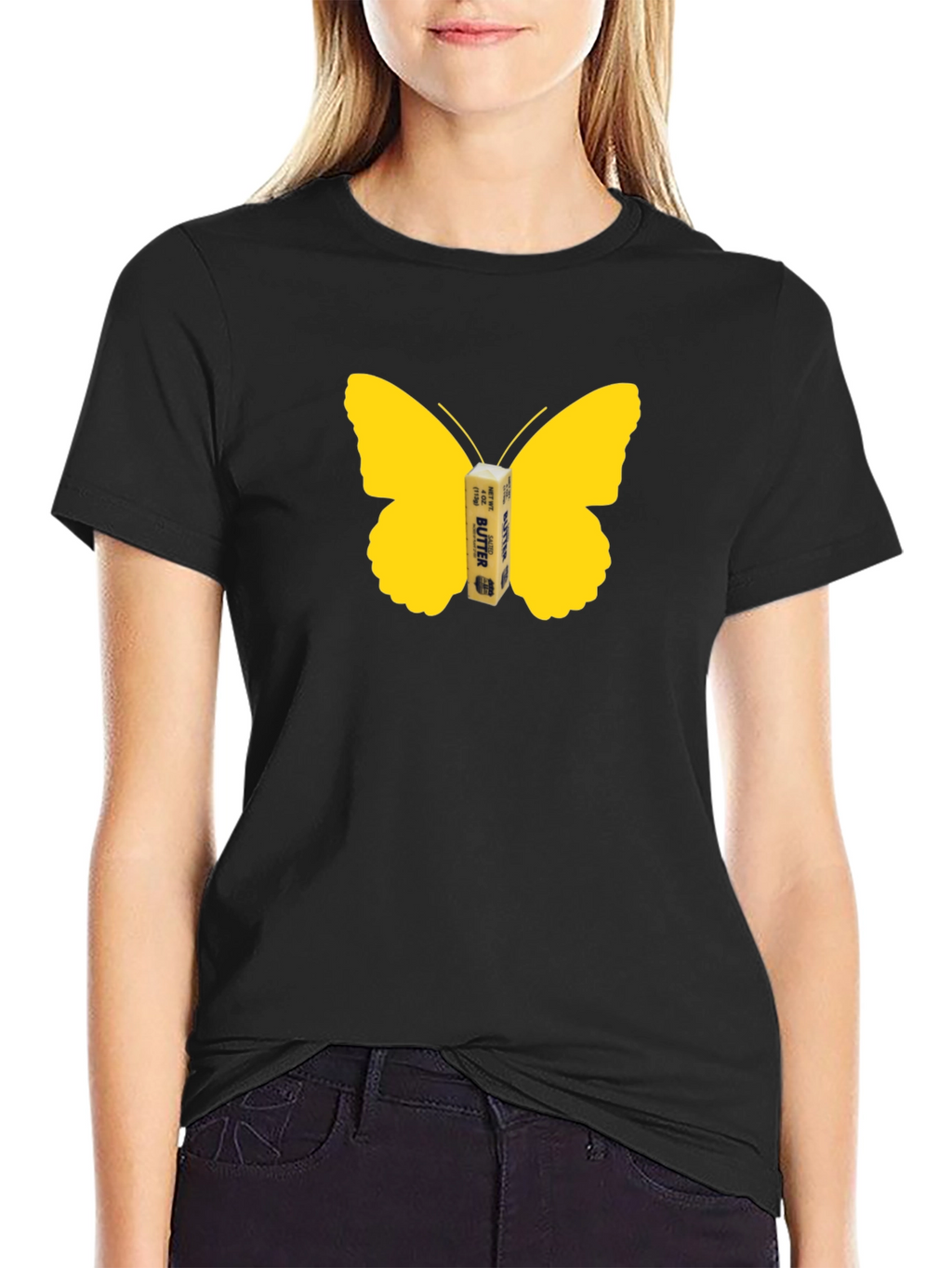 Butterfly Butter Graphic Tee - Funny Food Shirt