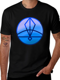 Geometric Blue Graphic Print T-Shirt