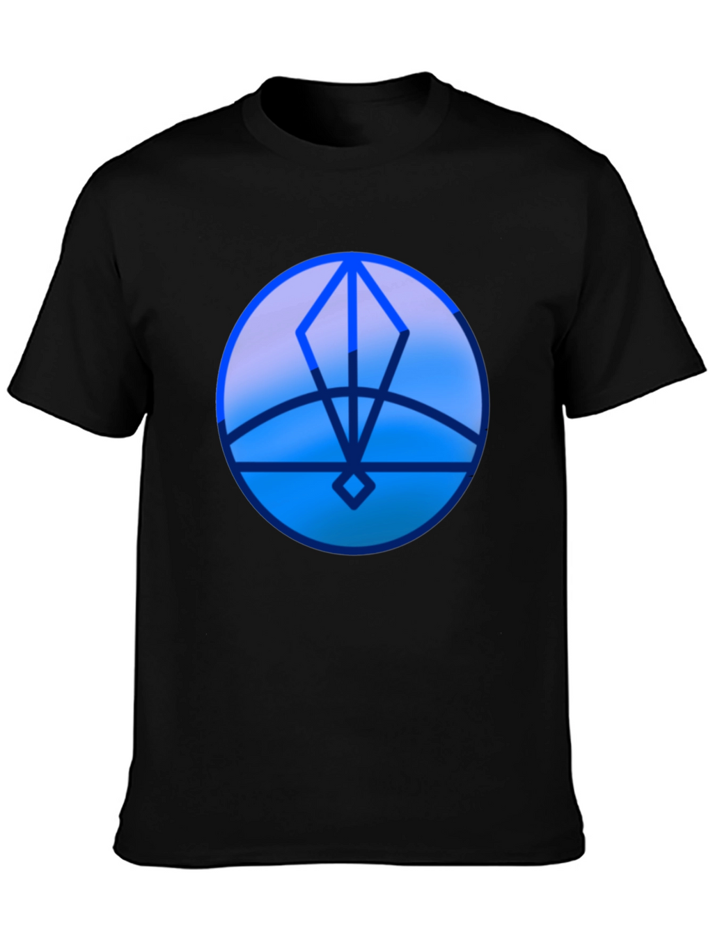 Geometric Blue Graphic Print T-Shirt