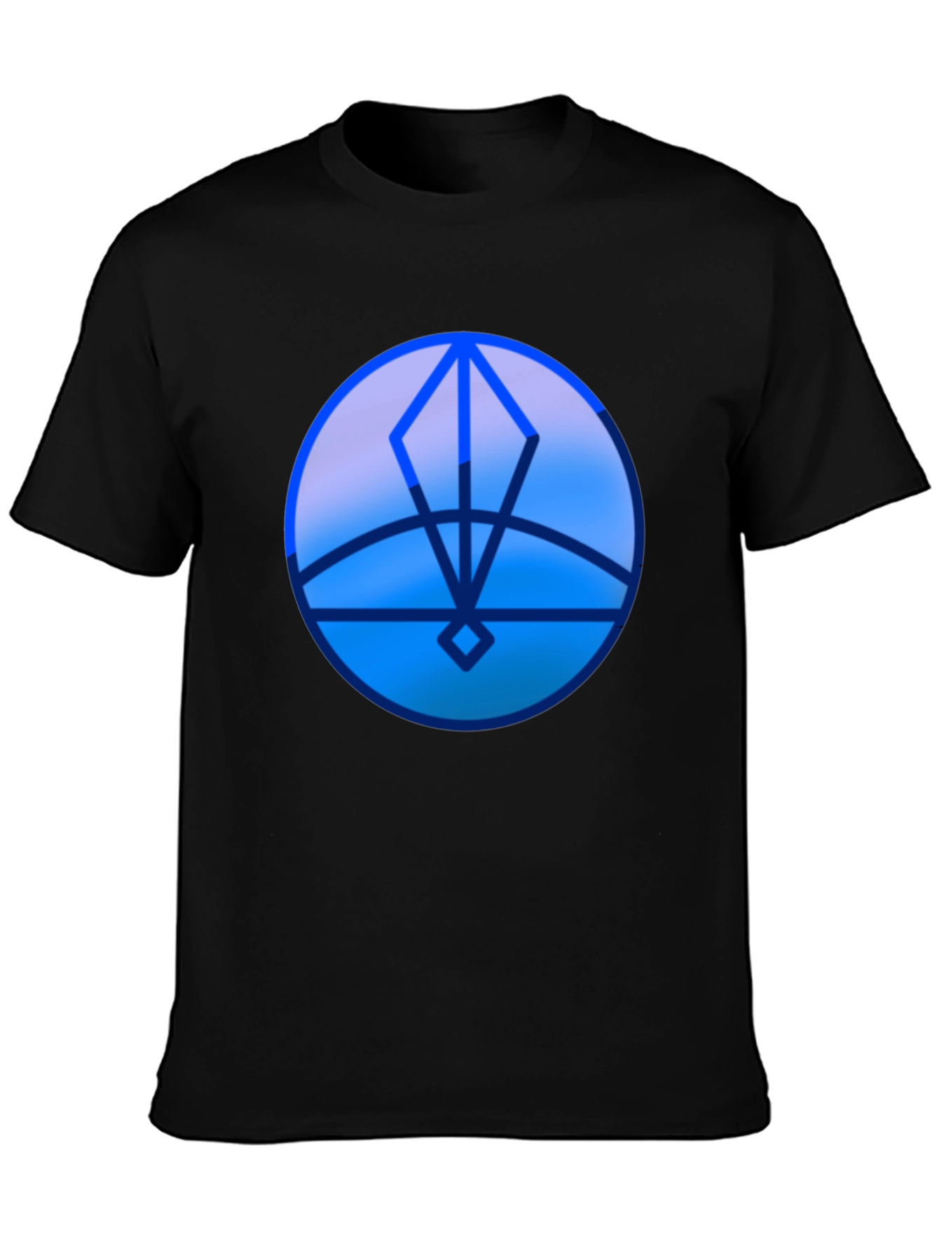 Geometric Blue Graphic Print T-Shirt