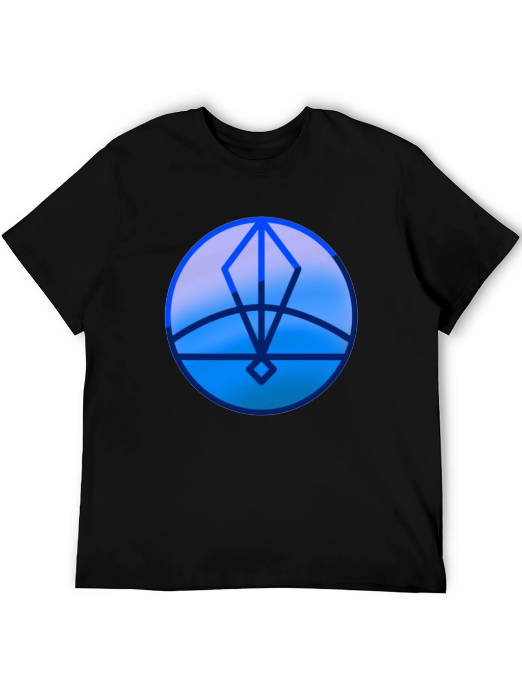Geometric Blue Graphic Print T-Shirt
