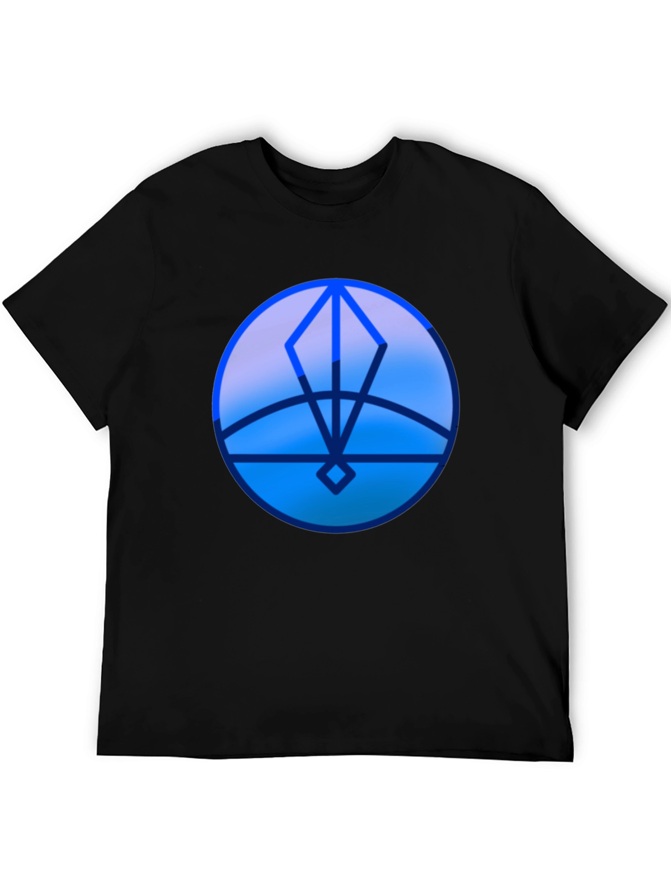 Geometric Blue Graphic Print T-Shirt