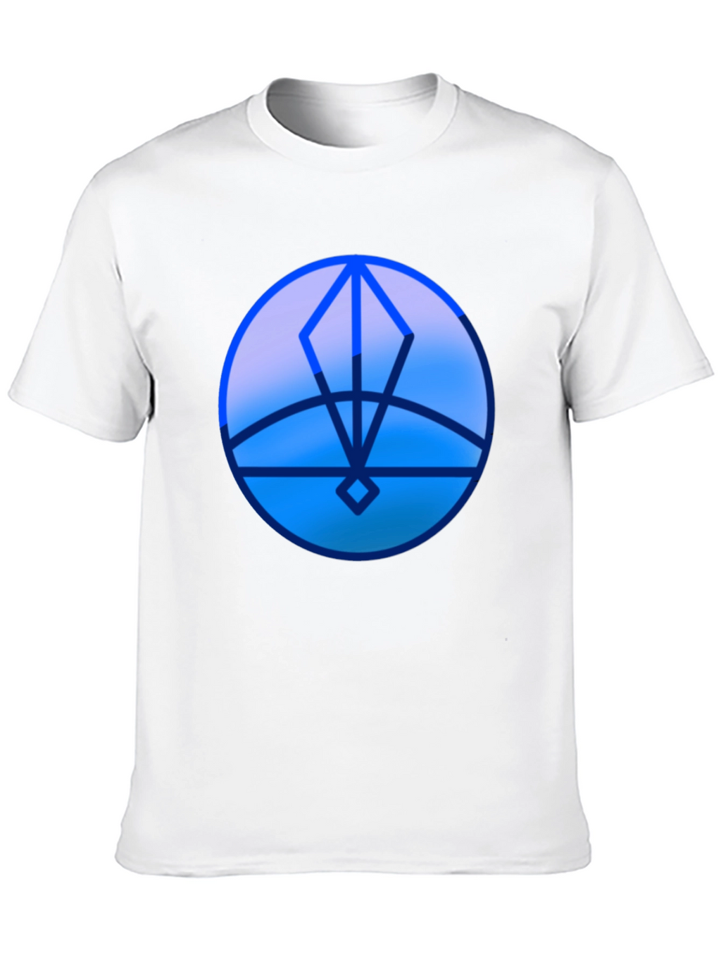 Geometric Blue Graphic Print T-Shirt