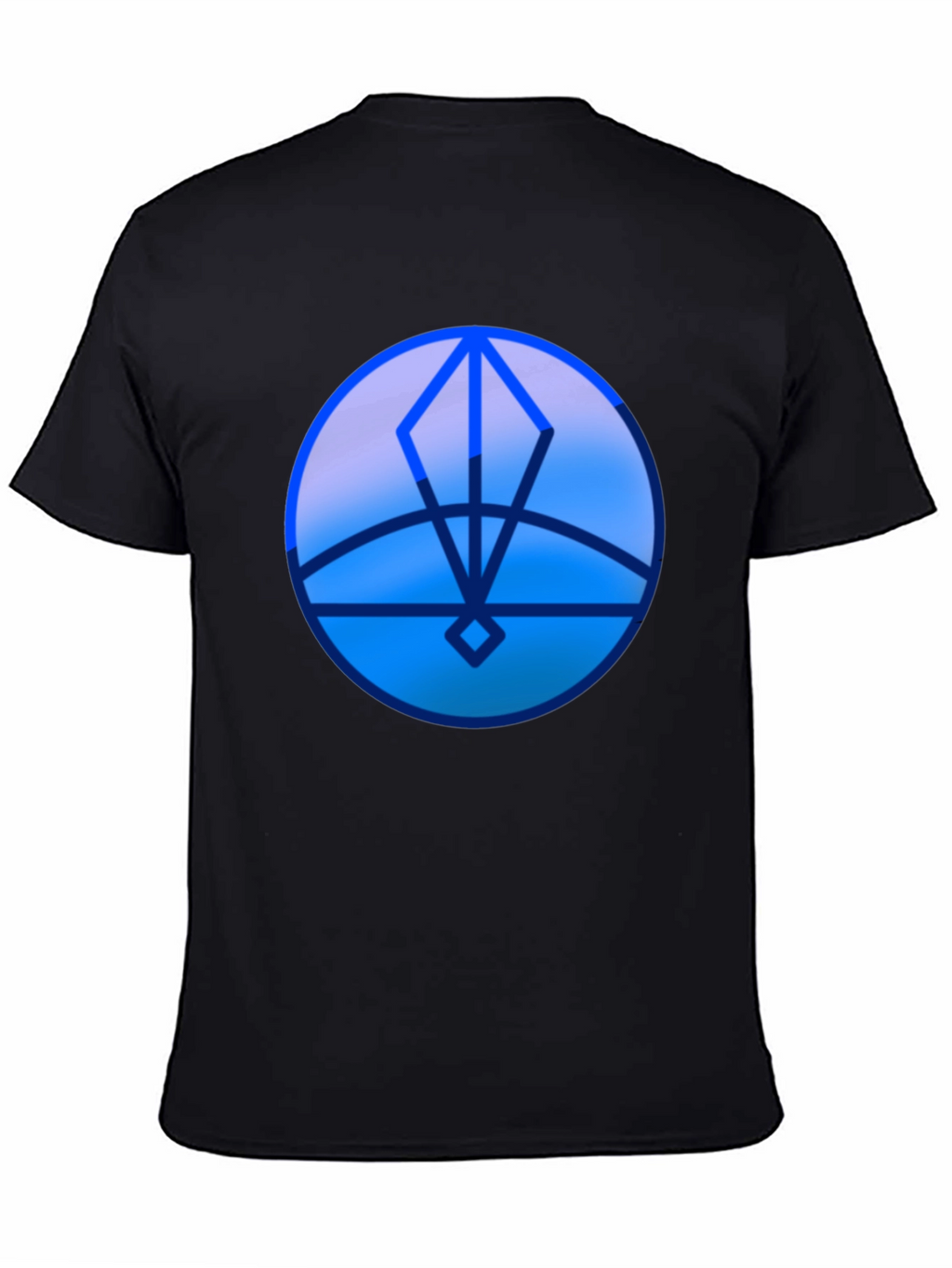 Geometric Blue Graphic Print T-Shirt