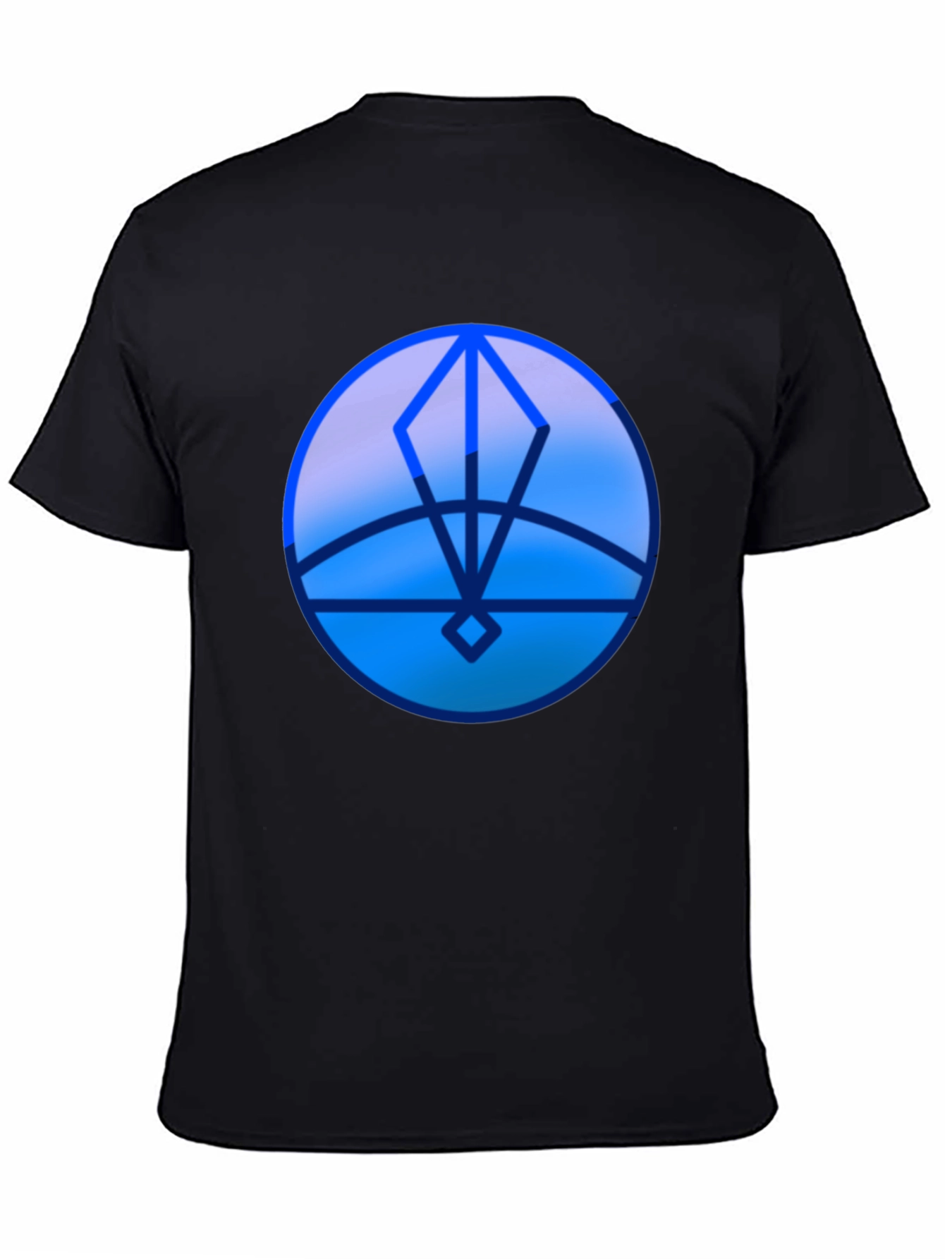 Geometric Blue Graphic Print T-Shirt