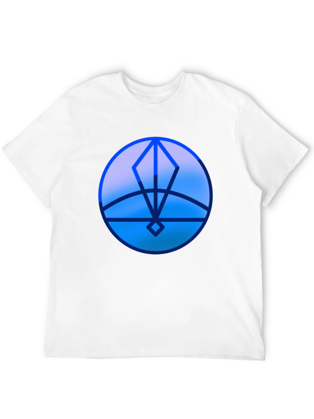 Geometric Blue Graphic Print T-Shirt