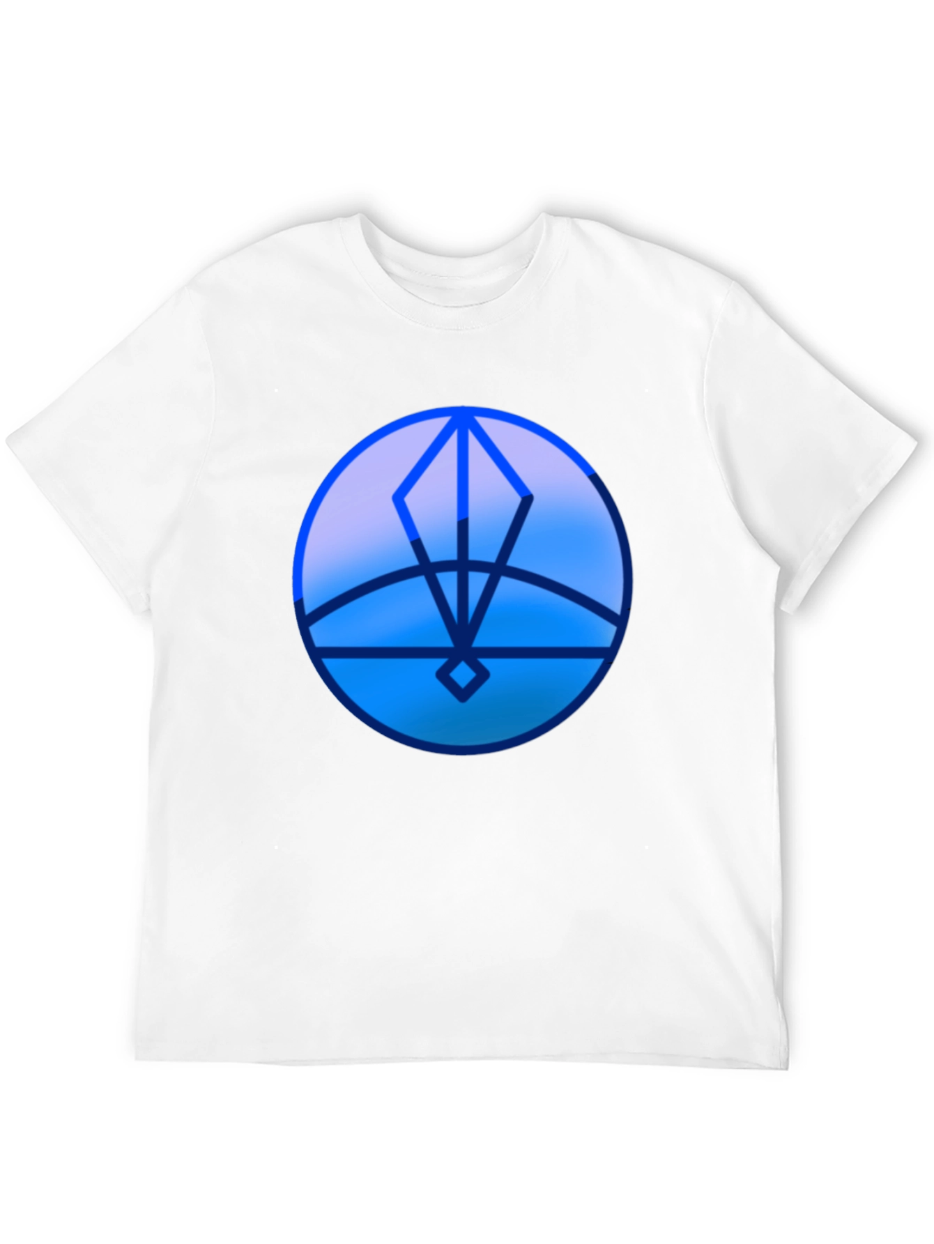 Geometric Blue Graphic Print T-Shirt