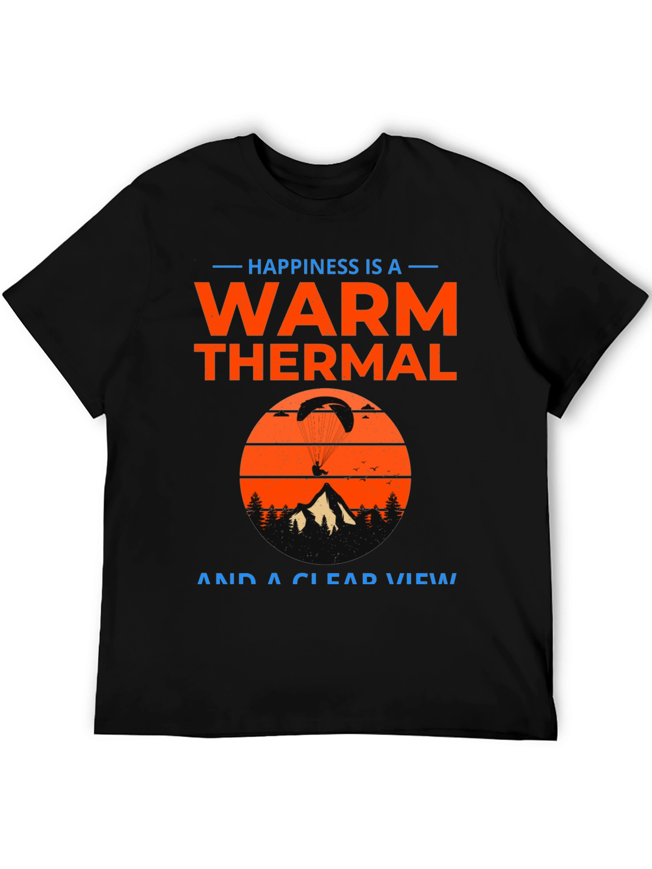 Warm Thermal and Clear View Paragliding Graphic T-Shirt