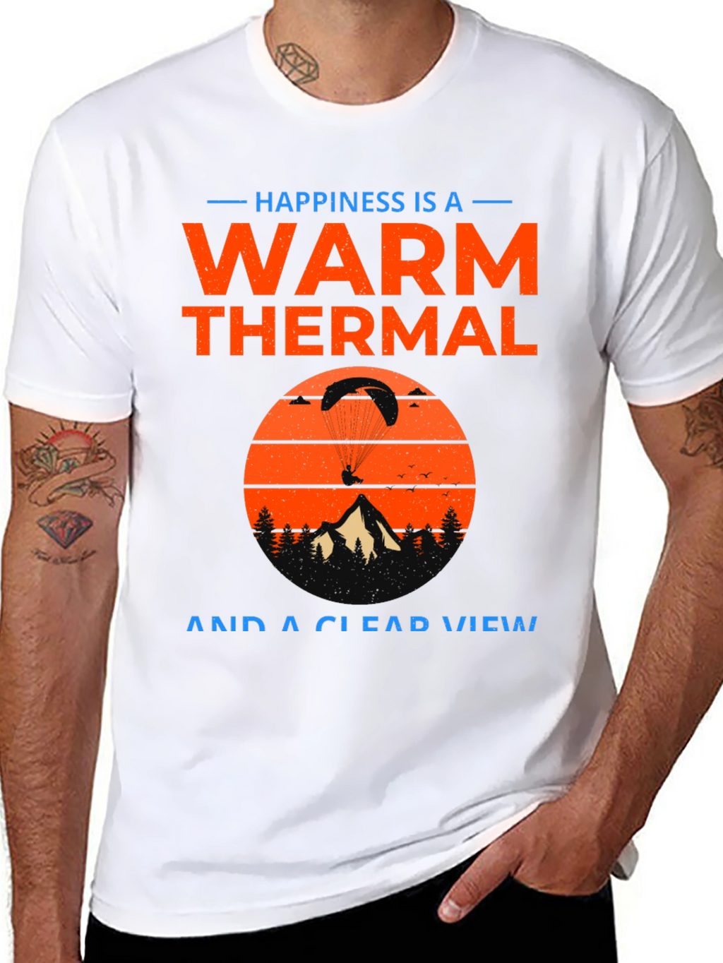 Warm Thermal and Clear View Paragliding Graphic T-Shirt