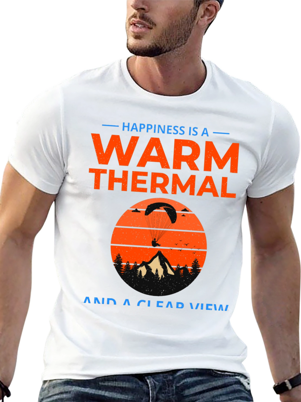 Warm Thermal and Clear View Paragliding Graphic T-Shirt