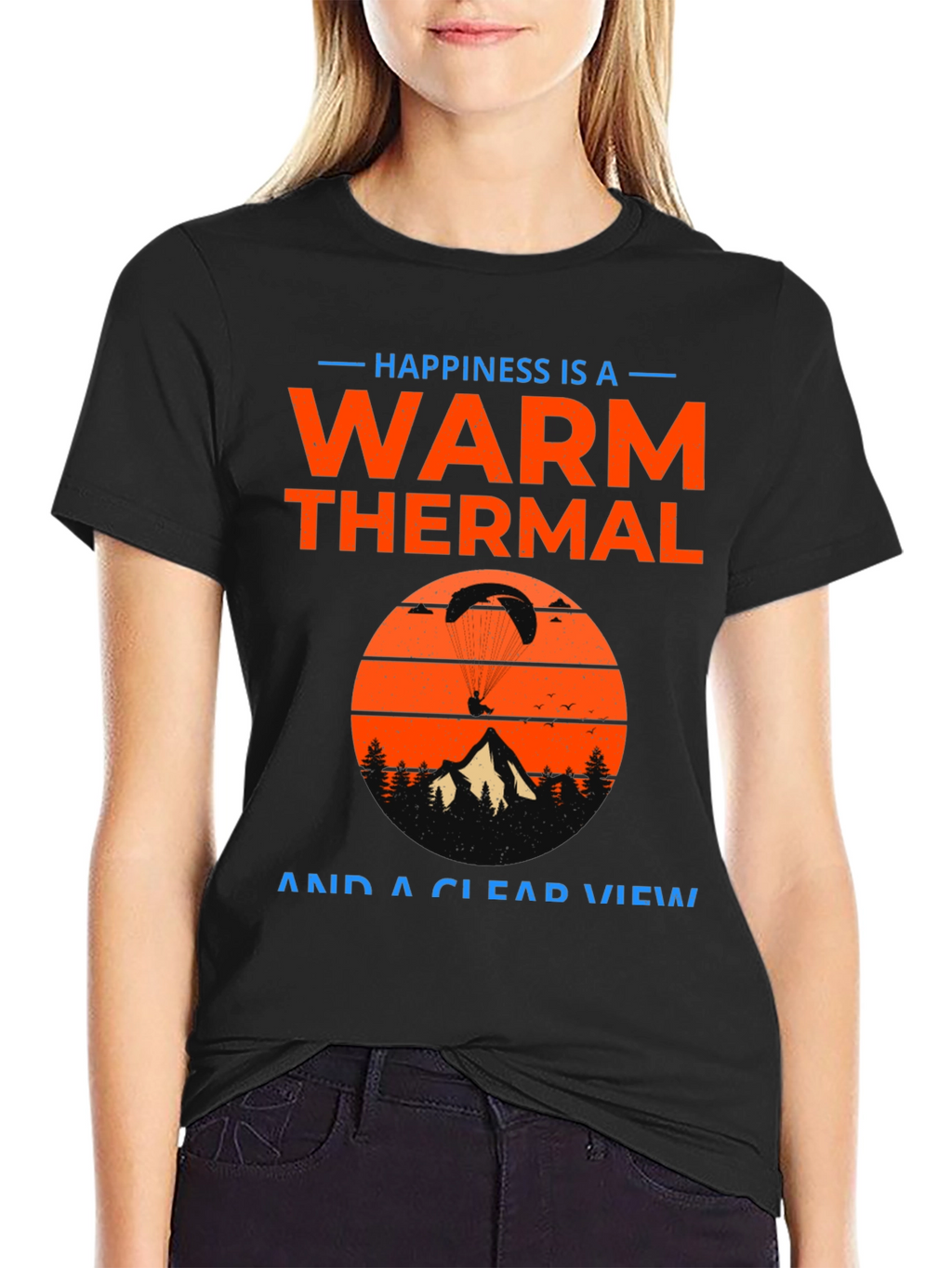 Warm Thermal and Clear View Paragliding Graphic T-Shirt