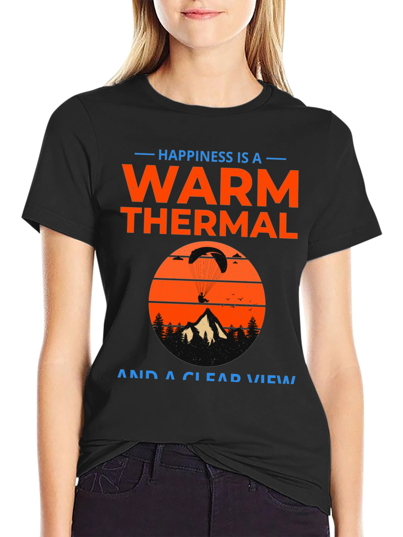 Warm Thermal and Clear View Paragliding Graphic T-Shirt