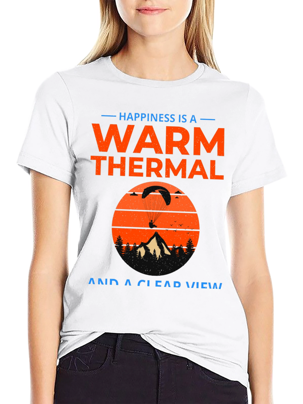 Warm Thermal and Clear View Paragliding Graphic T-Shirt