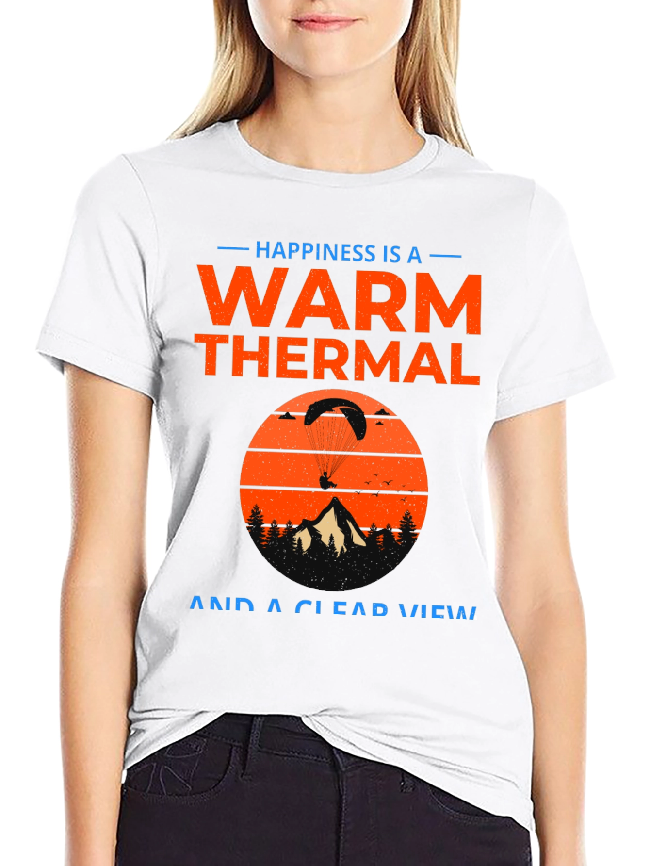 Warm Thermal and Clear View Paragliding Graphic T-Shirt