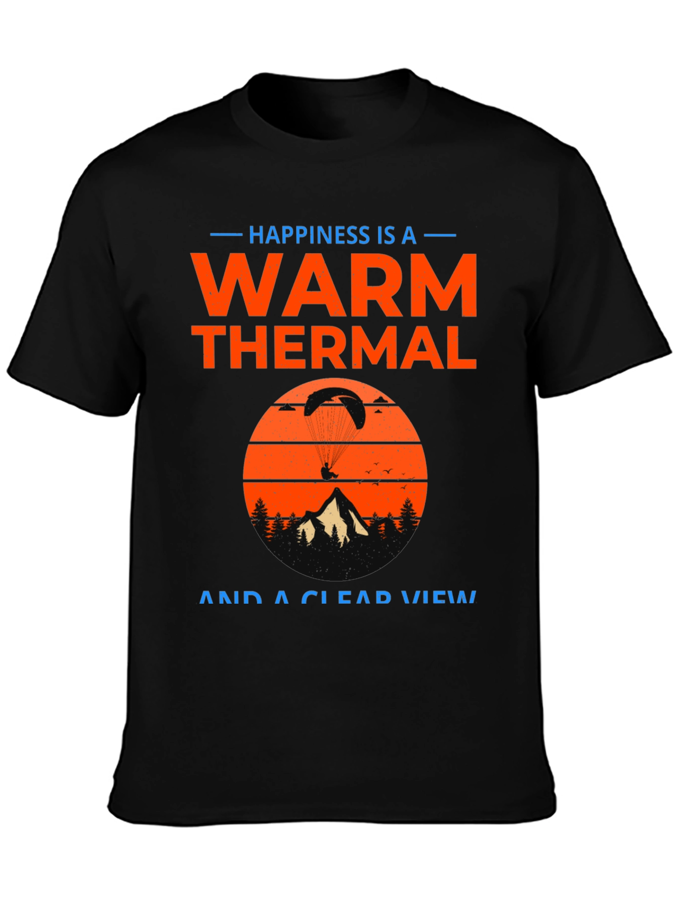 Warm Thermal and Clear View Paragliding Graphic T-Shirt