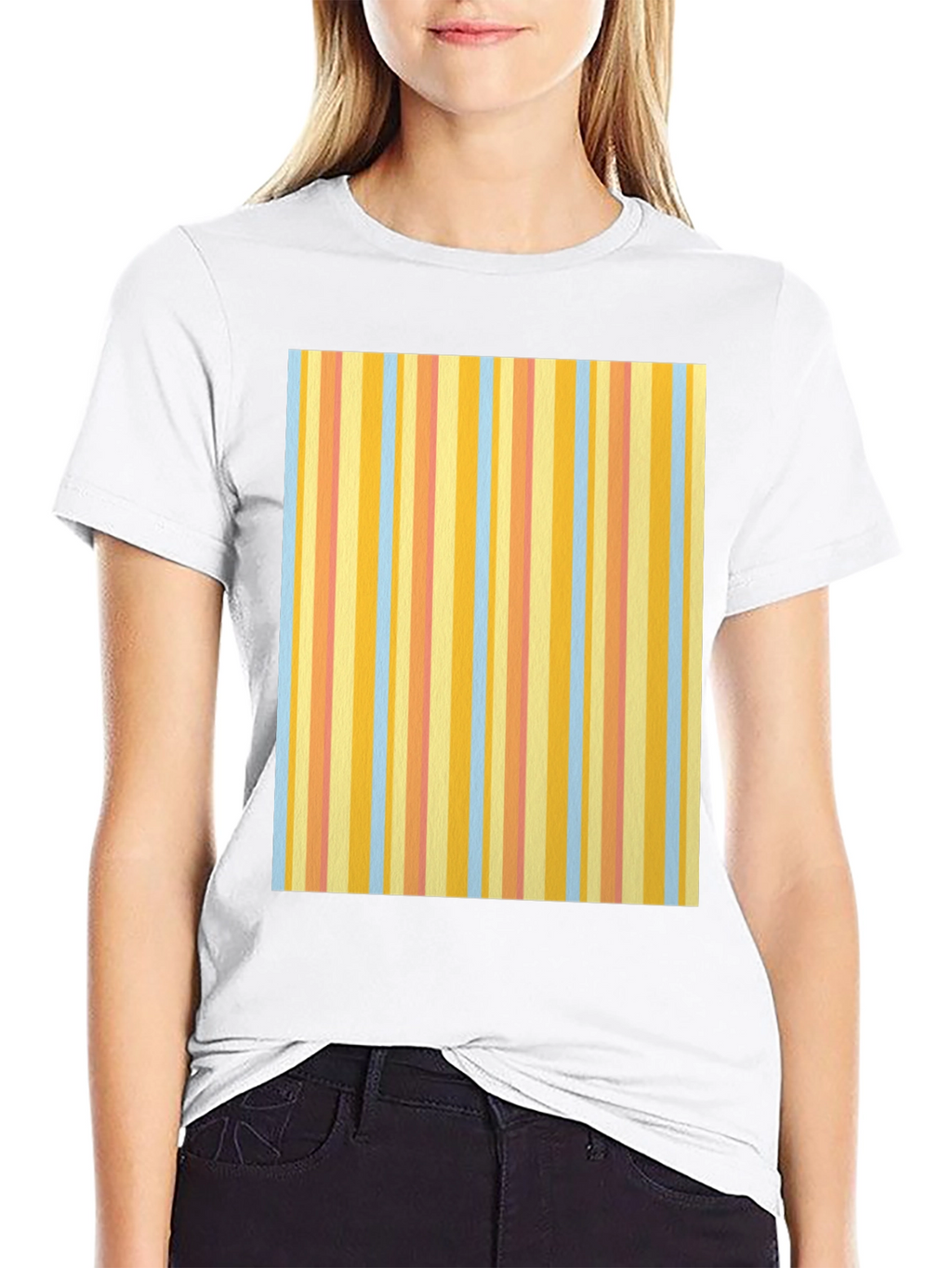 Striped Pattern T-Shirt - Casual Cotton Tee