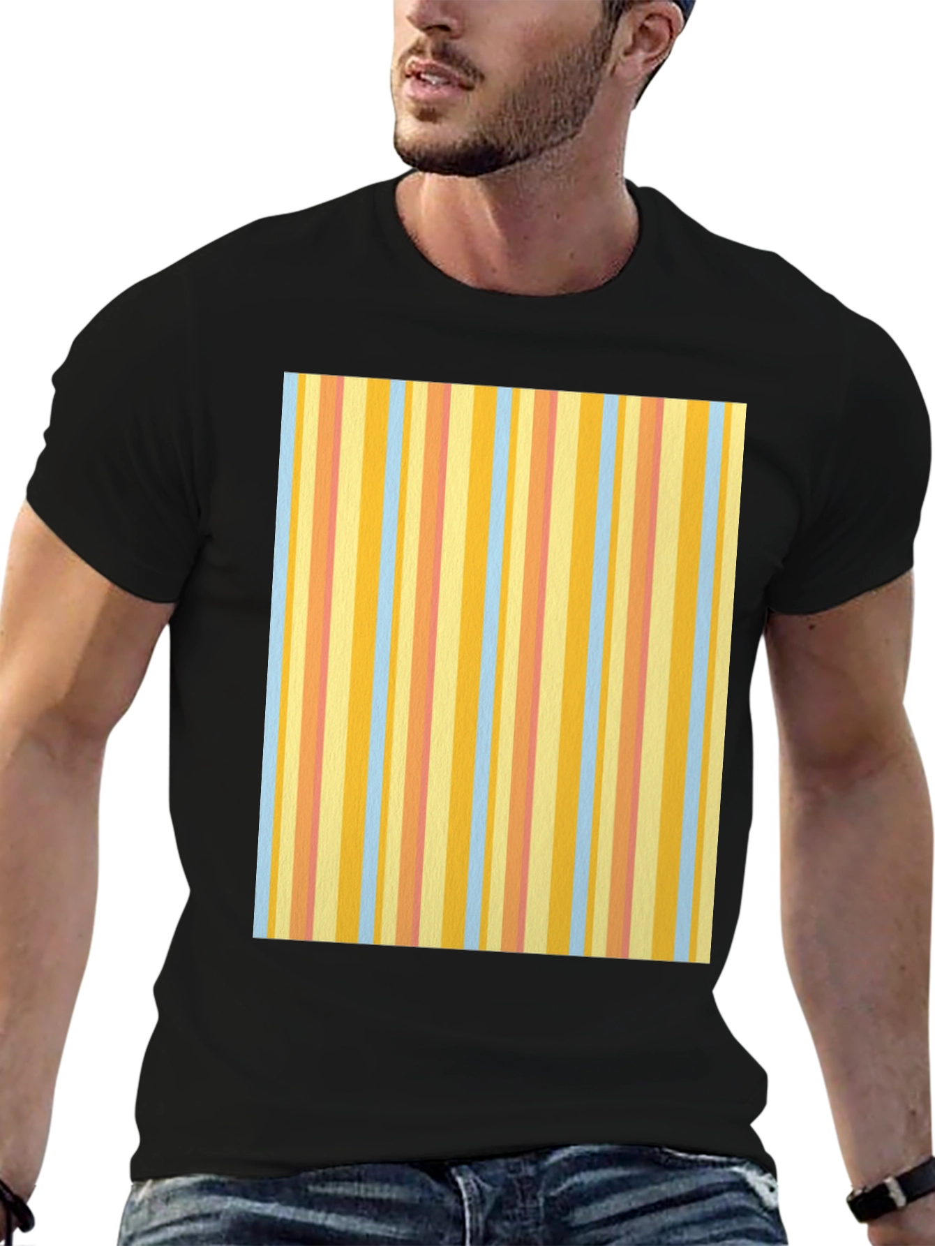 Striped Pattern T-Shirt - Casual Cotton Tee