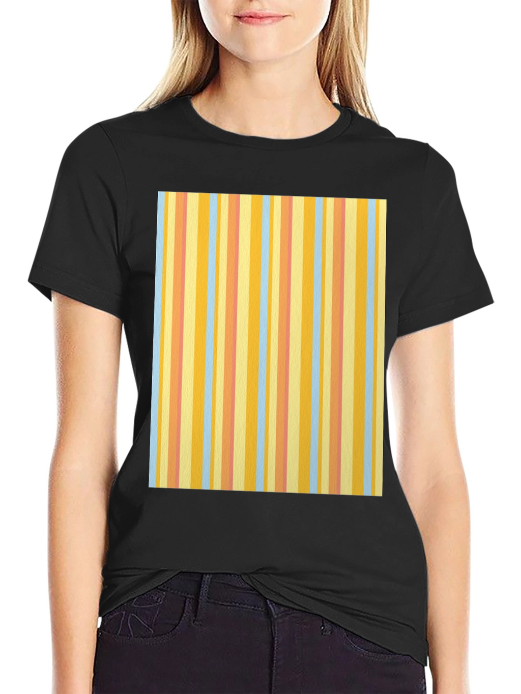 Striped Pattern T-Shirt - Casual Cotton Tee