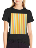 Striped Pattern T-Shirt - Casual Cotton Tee