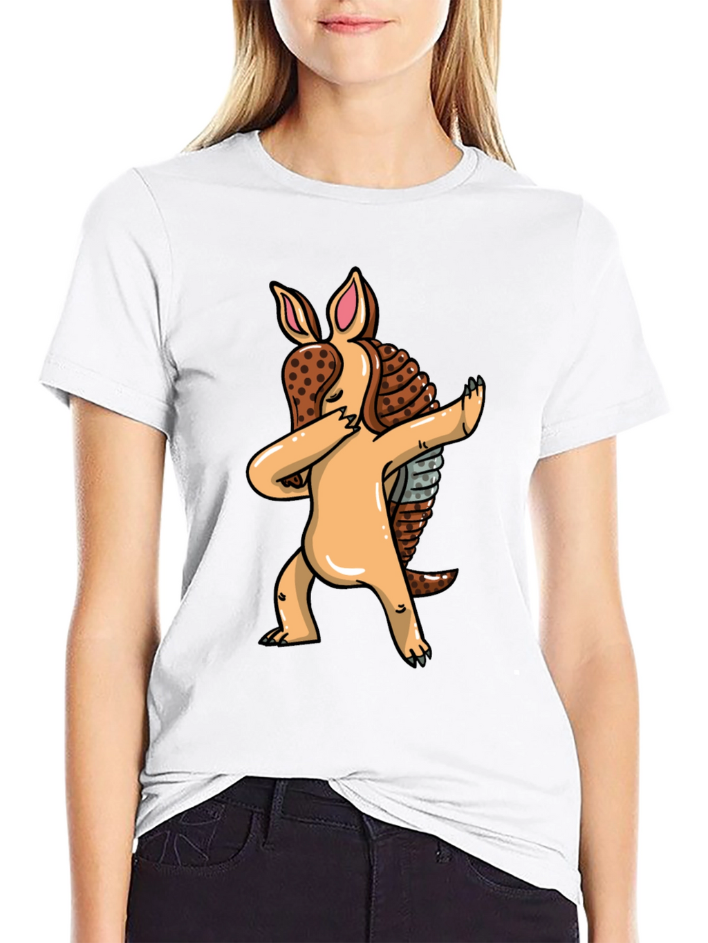 Dabbing Armadillo Graphic Tee - Black T-Shirt