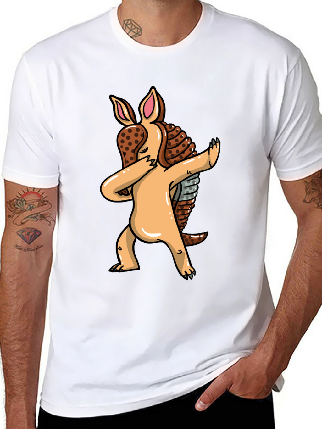 Dabbing Armadillo Graphic Tee - Black T-Shirt