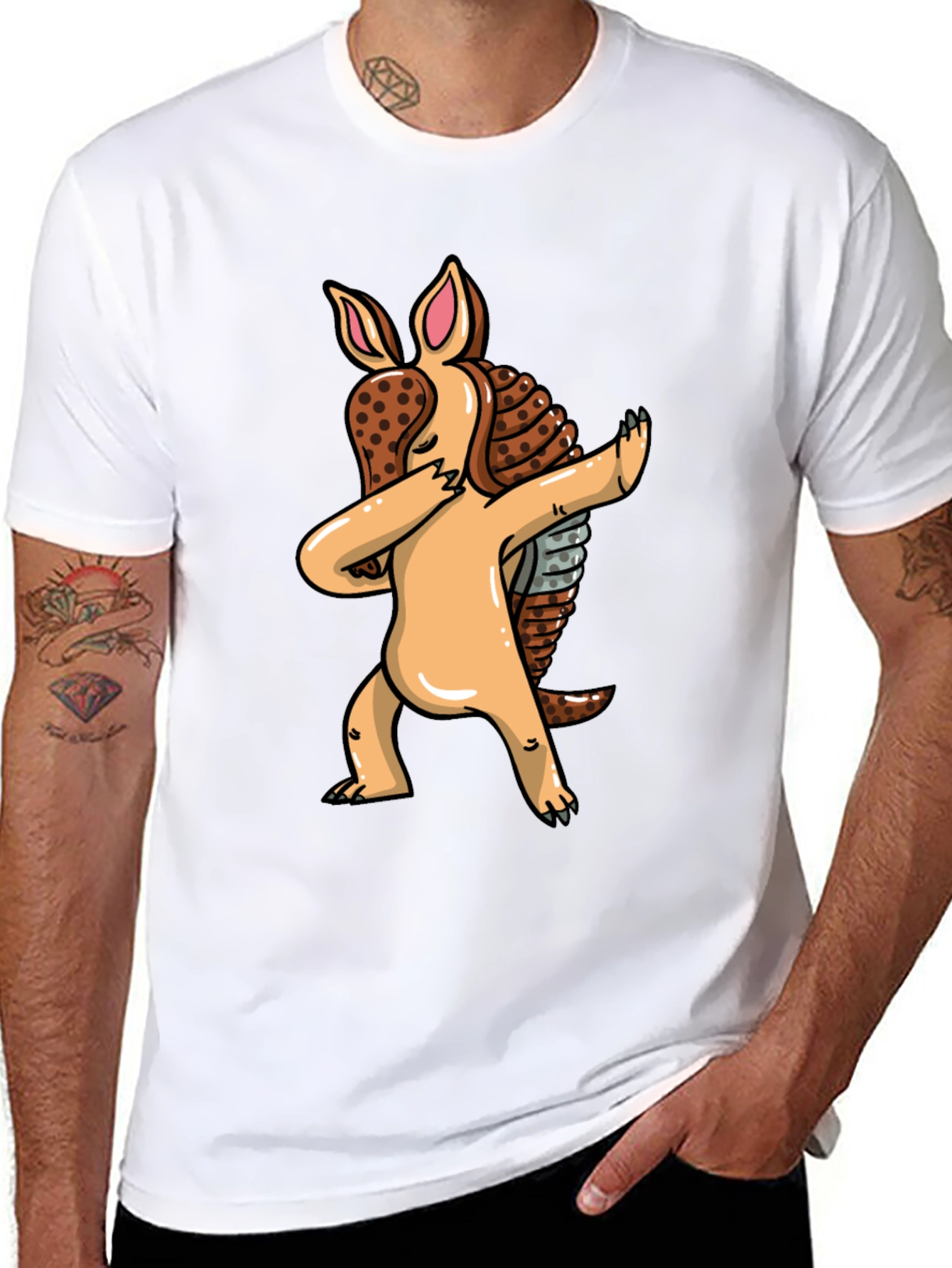 Dabbing Armadillo Graphic Tee - Black T-Shirt